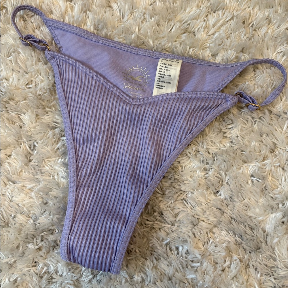 Hollister Purple Ribbed Bikini Bottom